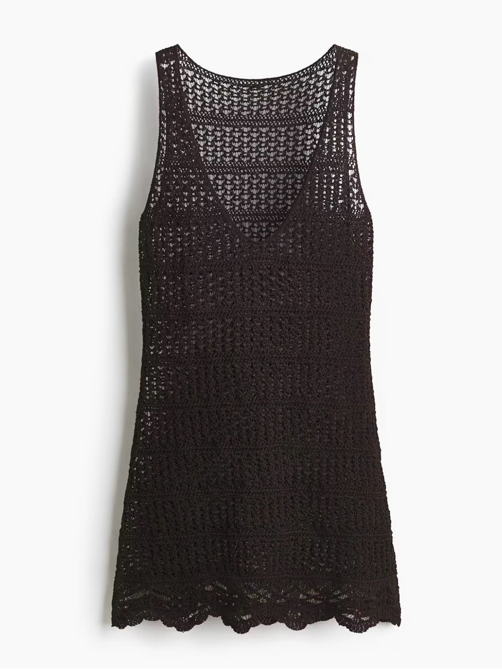 H&M Black Crochet V-Neck Tank Dress